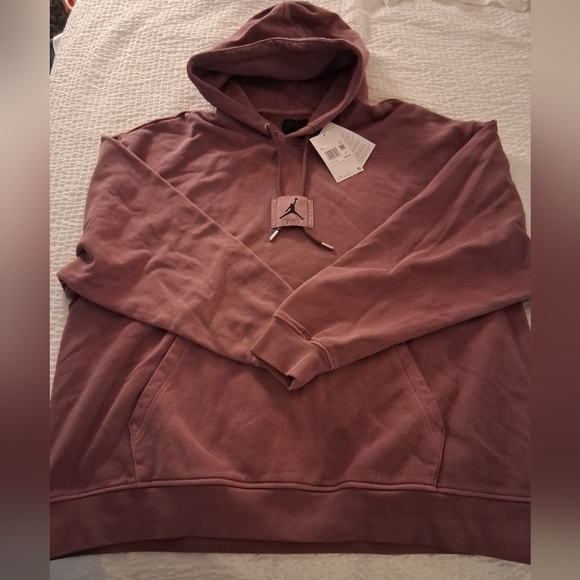 Nike Jordan Flight Essentials Hoodie Mens XXL Purple Garment Dye Washed